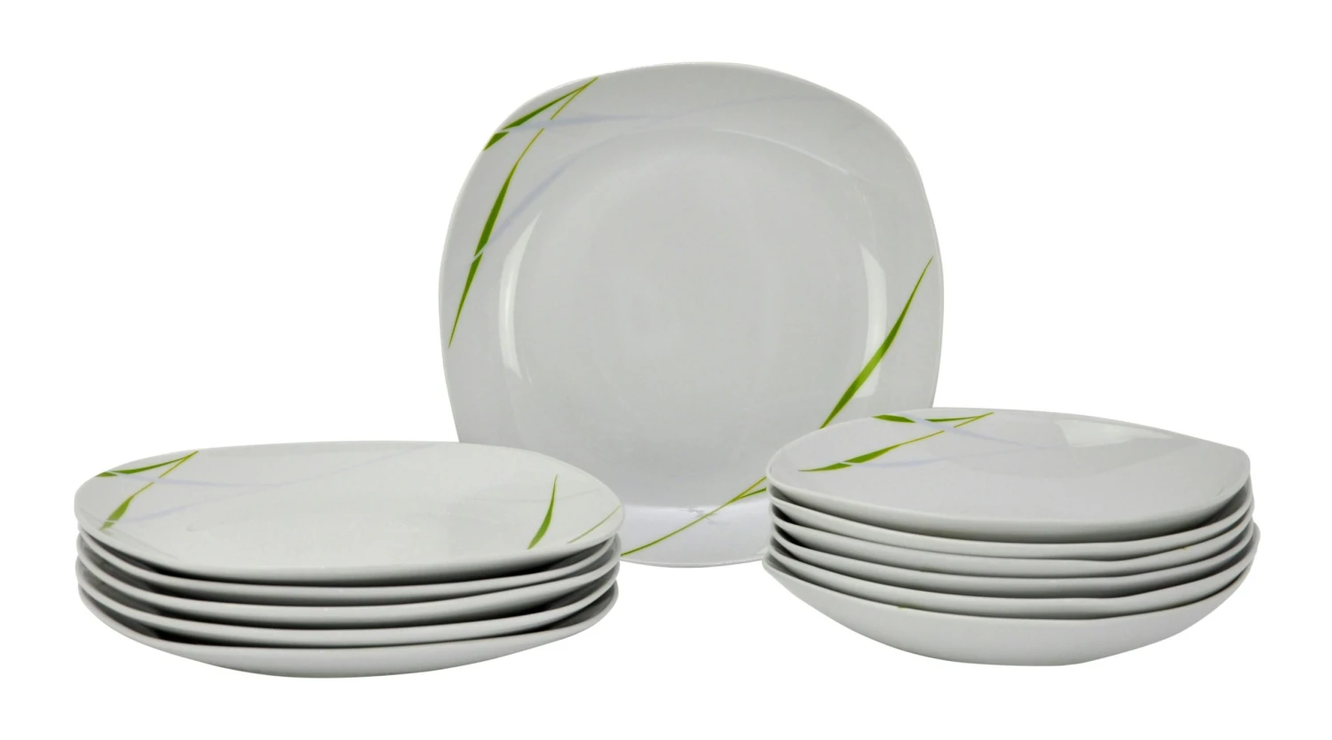 Kombiservice Aviva 62tlg. Weiß Mit Farbigem Dekor Für 6 Personen 6 Kombiservice Aviva 62tlg. Weiß Mit Farbigem Dekor Für 6 Personen – Bild 4