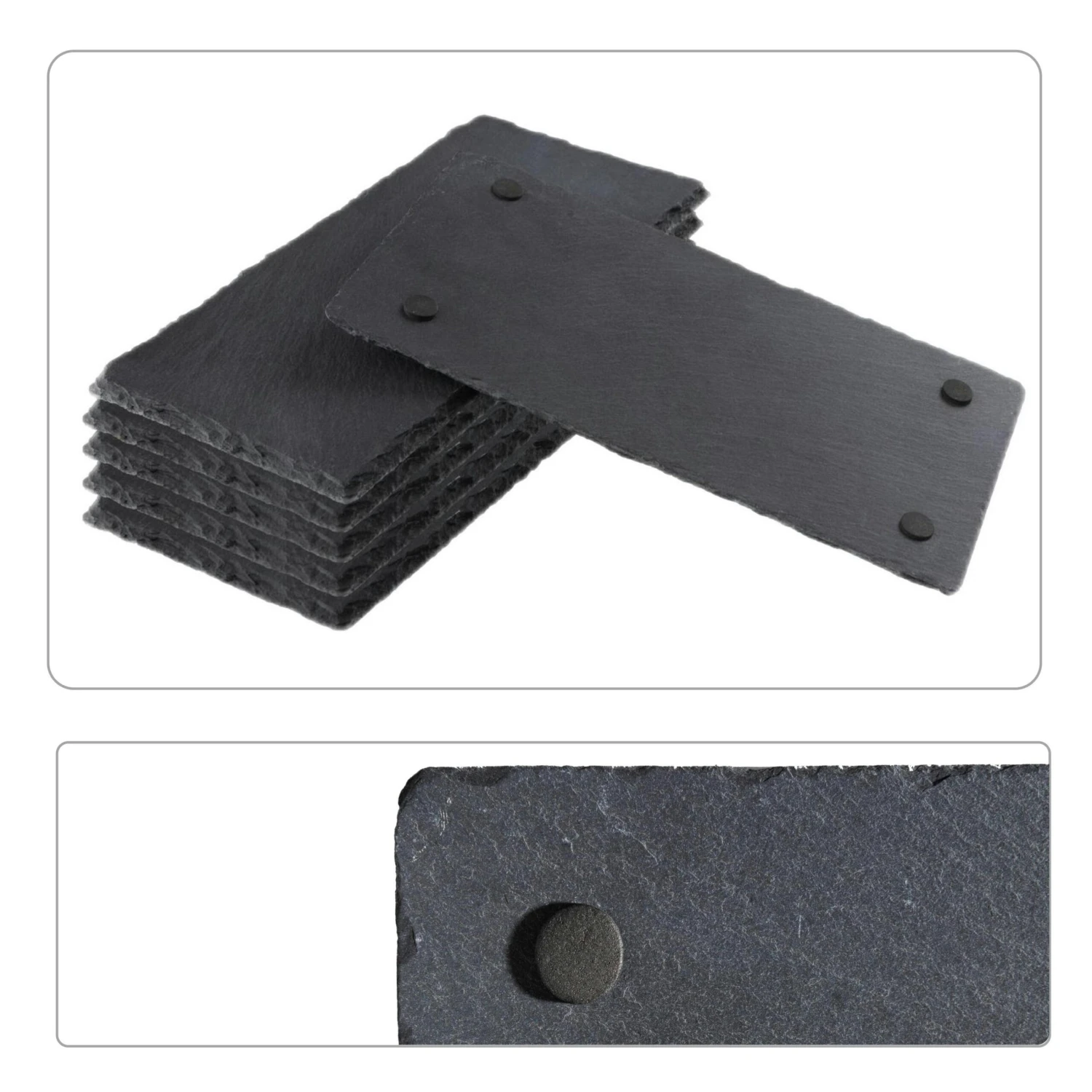 EGenuss 6er-Set Schieferplatten Dessertteller Sushi Geschirr Schwarz Teller Schiefer Serviertablett 30x15 Cm 6 EGenuss 6er-Set Schieferplatten Dessertteller Sushi Geschirr Schwarz Teller Schiefer Serviertablett 30x15 Cm – Bild 4