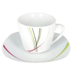 Kaffeeservice 18tlg. Monika Leicht Eckig Porzellan Für 6 Personen Weiß Mit Rotem Blumendekor -Küchenwelt Verkauf 309393ab e741 49a6 a19e 47b417a92c91