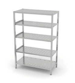 Edelstahl Gastro-Lagerregal Mit 5 Verstellbaren (perforierten) Ablagefächern | AISI 430 Qualität | HxBxT 180x140x40 14 Edelstahl Gastro-Lagerregal Mit 5 Verstellbaren (perforierten) Ablagefächern | AISI 430 Qualität | HxBxT 180x140x40 -Küchenwelt Verkauf 32e579df cd00 4f5f 8ad4 eaf44cac8b91