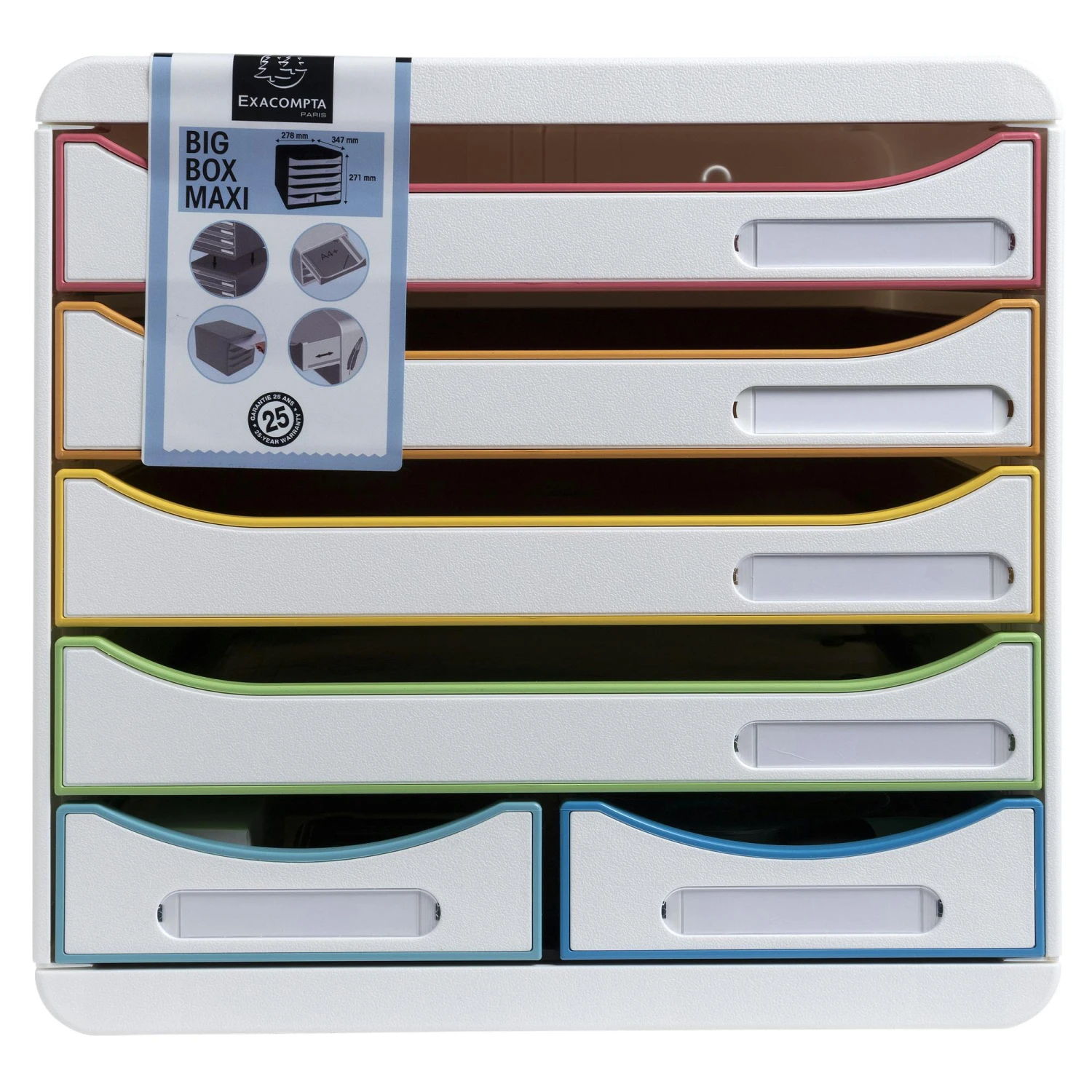 Exacompta 312913D BLACK & WHITE OFFICE Schubladenbox Mit 4 Schubfächern, BIG BOX MAXI, 347x278x271 Mm - Weiss/Harlekin 3 Exacompta 312913D BLACK & WHITE OFFICE Schubladenbox Mit 4 Schubfächern, BIG BOX MAXI, 347x278x271 Mm - Weiss/Harlekin