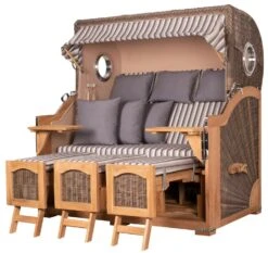 Strandkorb - Bene Living - Ammersee Grande XXL Teak Bullauge - PE Grau - Modell 551 - 3-Sitzer Inkl. Liftersystem -Küchenwelt Verkauf 4ac6f72c c648 40da 9c8a 212135f20fdb