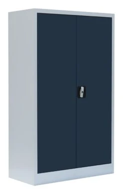 Aktenschrank Metallschrank Abschließbar Lichtgrau/Anthrazit 2 Fachböden 1200 X 800 X 383 Mm 530298