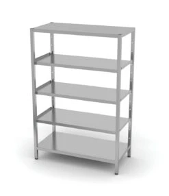 Edelstahl Gastro-Lagerregal Mit 5 Verstellbaren (perforierten) Ablagefächern | AISI 430 Qualität | HxBxT 180x140x40 11 Edelstahl Gastro-Lagerregal Mit 5 Verstellbaren (perforierten) Ablagefächern | AISI 430 Qualität | HxBxT 180x140x40 -Küchenwelt Verkauf 5019c316 2baa 4541 8426 ce1dfec224fe