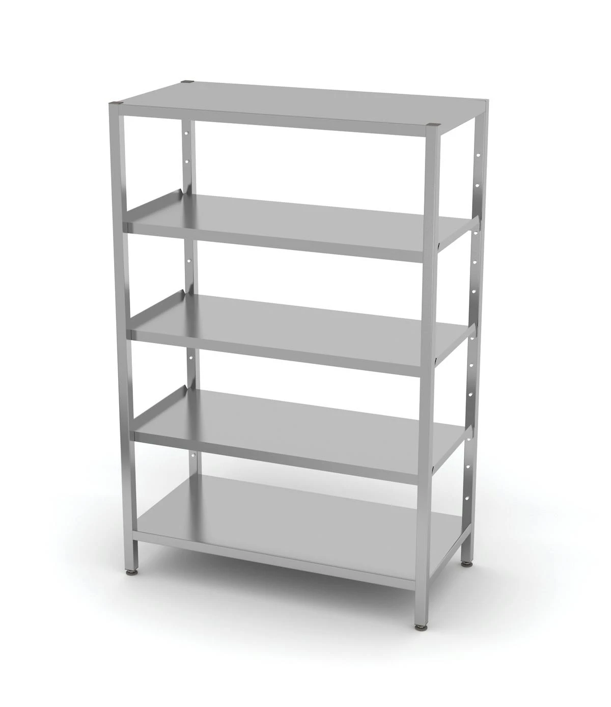 Edelstahl Gastro-Lagerregal Mit 5 Verstellbaren (perforierten) Ablagefächern | AISI 430 Qualität | HxBxT 180x140x40 5 Edelstahl Gastro-Lagerregal Mit 5 Verstellbaren (perforierten) Ablagefächern | AISI 430 Qualität | HxBxT 180x140x40 – Bild 3