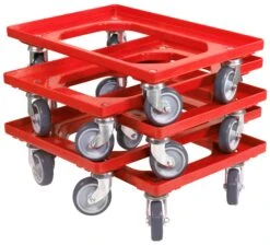 10 Stück Transportroller Für Kisten 60 X 40 Cm Mit 4 Lenkrollen In Rot -Küchenwelt Verkauf 5d366647 7f87 462d 9090 a8fa97202aff 1