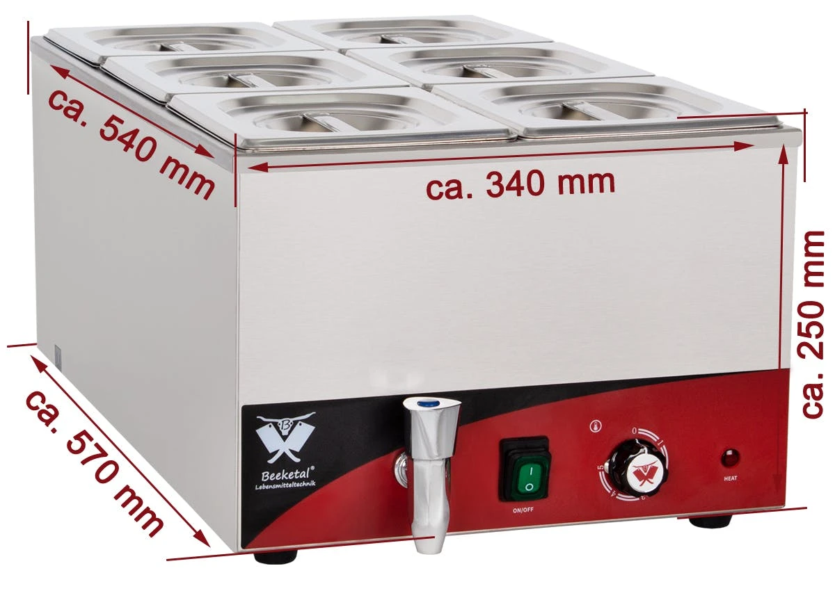 Beeketal Speisenwärmer Wasserbad Bain Marie BBM-6 5 Beeketal Speisenwärmer Wasserbad Bain Marie BBM-6 – Bild 3