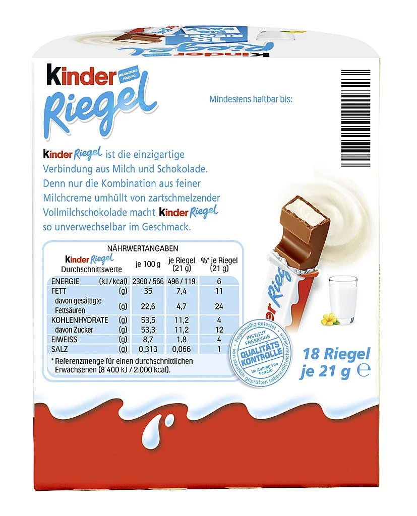 Kinder Schokoladenriegel 18 Riegel (378 G) 9 Kinder Schokoladenriegel 18 Riegel (378 G) – Bild 7