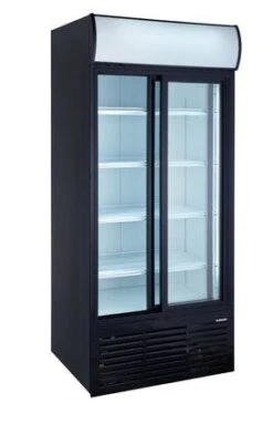 GastroHero Getränkekühlschrank PROFI 783 Slim Mit Schiebetüren Schwarz
