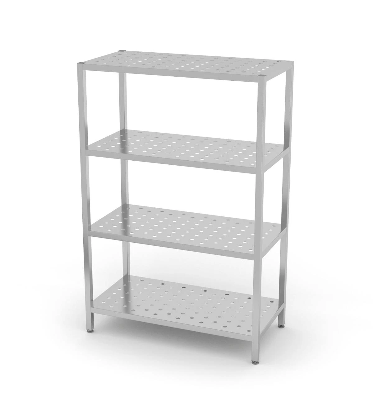 Edelstahl Gastro-Lagerregal Mit 5 Verstellbaren (perforierten) Ablagefächern | AISI 430 Qualität | HxBxT 180x140x40 6 Edelstahl Gastro-Lagerregal Mit 5 Verstellbaren (perforierten) Ablagefächern | AISI 430 Qualität | HxBxT 180x140x40 – Bild 4