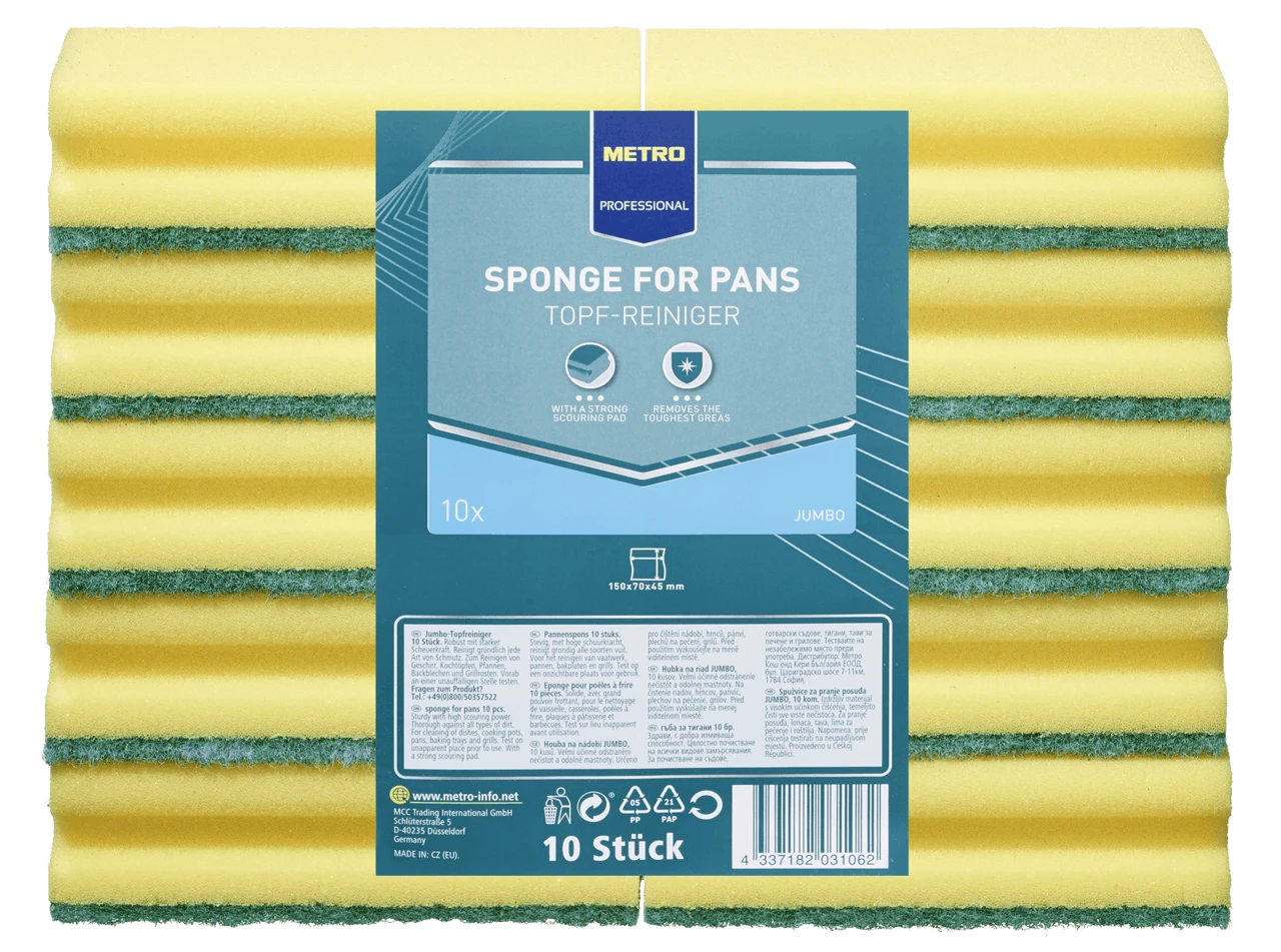 METRO Professional Jumbo Topf-Reiniger, Rechteckig, Gelb / Grün, 10 Stück 3 METRO Professional Jumbo Topf-Reiniger, Rechteckig, Gelb / Grün, 10 Stück