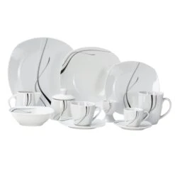 Kombiservice Palazzo 62tlg. - Weißes Porzellan Mit Kreise- Dekor In Grau Und Dunkelrot - Für 6 Personen 12 Kombiservice Palazzo 62tlg. - Weißes Porzellan Mit Kreise- Dekor In Grau Und Dunkelrot - Für 6 Personen -Küchenwelt Verkauf bc73a496 1340 45d6 8b2c f55367a52cd6 1