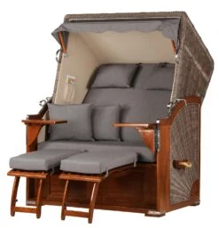 Strandkorb Komplettset - Bene Living - Schaalsee Mahagoni - PE Grau - Modell 582 - Inkl. Liftersystem -Küchenwelt Verkauf be96a316 12bb 4dad 9eb5 03acbda6167c