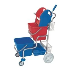 CleanSV® Verchromter Putzwagen Mit Profi Mopresse, 2 Gitterkörben, 1 Ablage Und 2 Plastikeimer -Küchenwelt Verkauf d0c90c94 0382 4b95 9631 a8185637ab8e