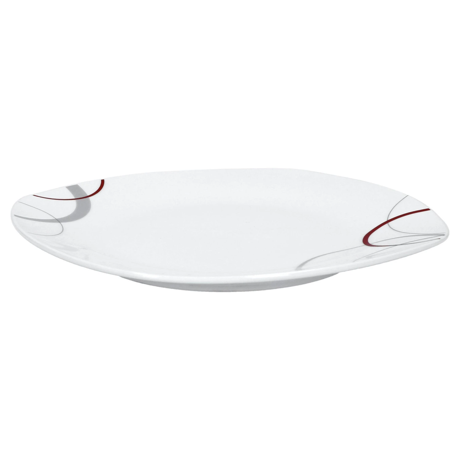 6er Set Dessertteller Flach Palazzo 19cm - Kuchenteller / Frühstücksteller Aus Weißem Porzellan Mit Dekor-Kreisen In Grau Und Dunkelrot 8 6er Set Dessertteller Flach Palazzo 19cm - Kuchenteller / Frühstücksteller Aus Weißem Porzellan Mit Dekor-Kreisen In Grau Und Dunkelrot – Bild 6