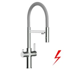 Niederdruck 3 Wege Wasserhahn Küchenarmatur Spültischmischer FC Verchromt, Mit 360° Schwenkbarem Stahlfeder Auslauf Und Abnehmbare 2 Strahl Handbrause -Küchenwelt Verkauf e342fd88 f56d 4437 ac68 7da3f283d881