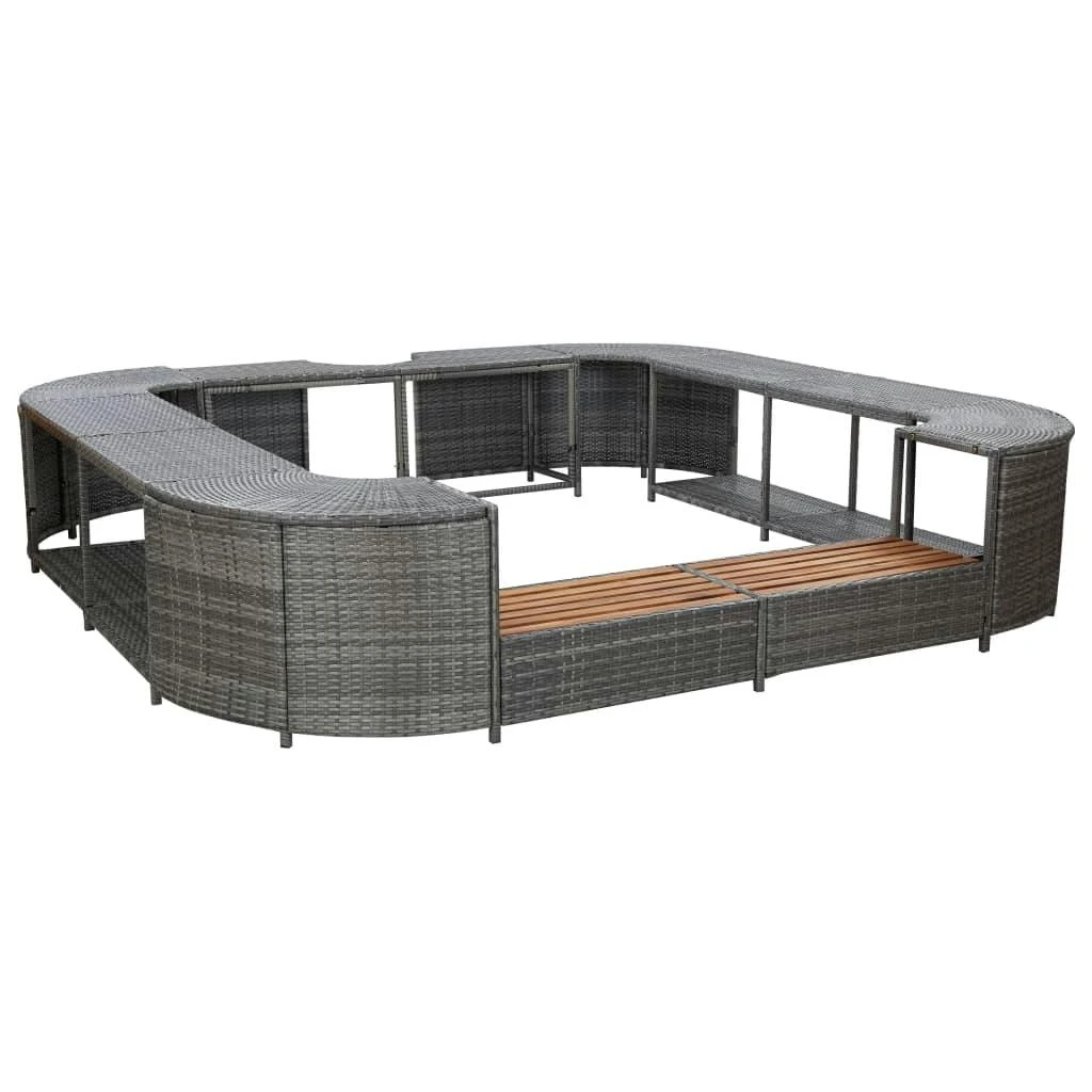 VidaXL Whirlpool-Umrandung Quadratisch 268×268×55 Cm Poly Rattan 4 VidaXL Whirlpool-Umrandung Quadratisch 268×268×55 Cm Poly Rattan – Bild 2