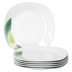 6er Set Essteller Flach Palazzo 25cm - Speiseteller Aus Weißem Porzellan Mit Dekor-Kreisen In Grau Und Dunkelrot -Küchenwelt Verkauf f7874a88 f1fb 4f6f 8cee d01cc0041401